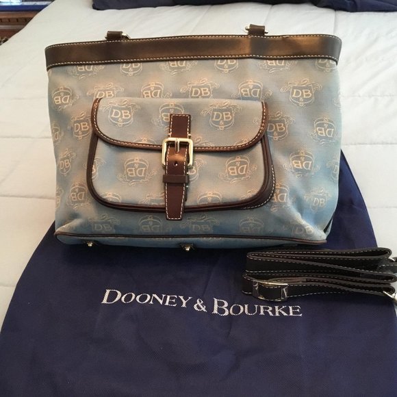 Dooney & Bourke Large Blue Logo Shoulder Bag - Picture 1 of 1